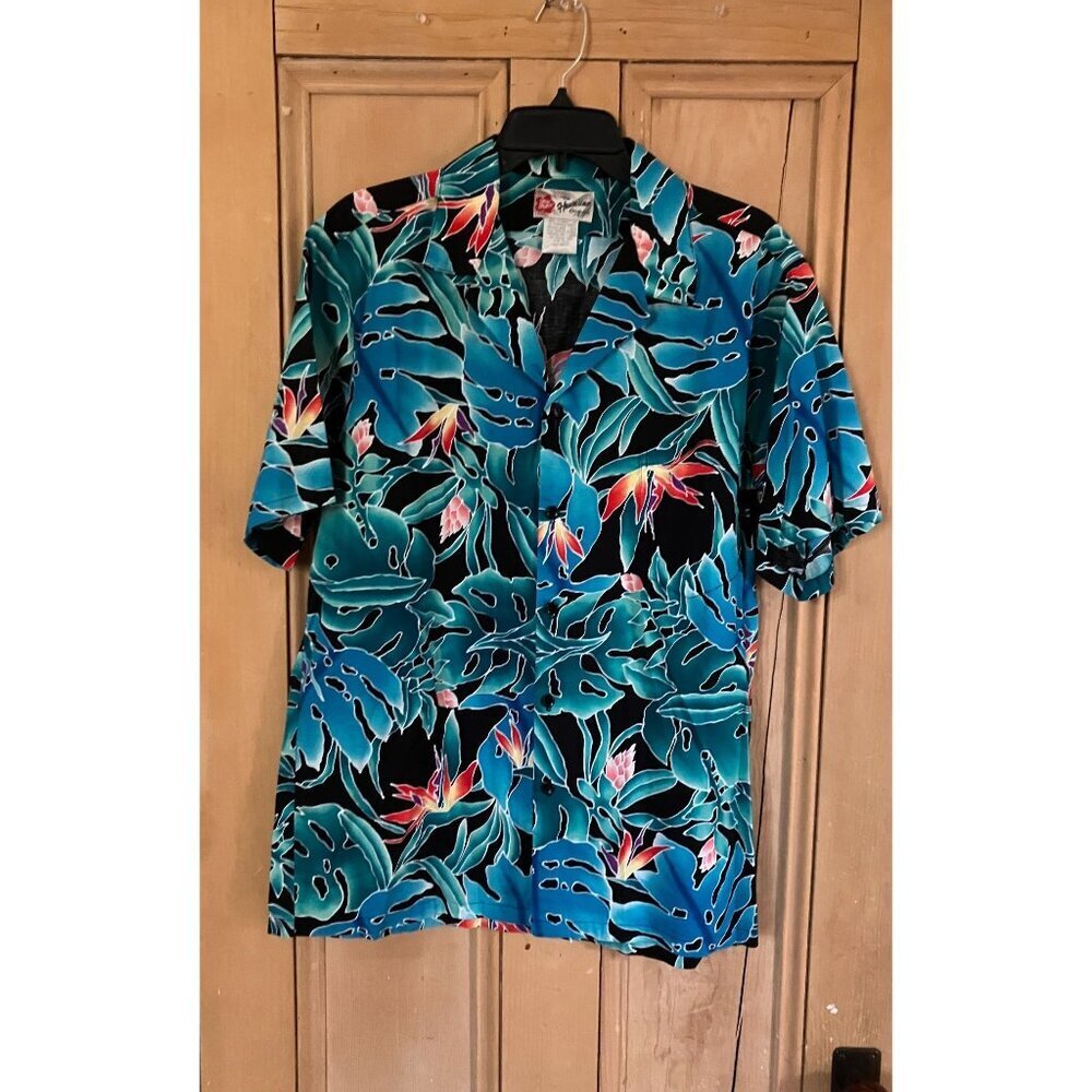 Hilo Hattie Mens Vintage Y2K (2) SET Hawaiian Floral Shirts Sz Large Blue SP EXC - Picture 8 of 12